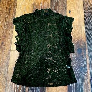 Olive green lacy top